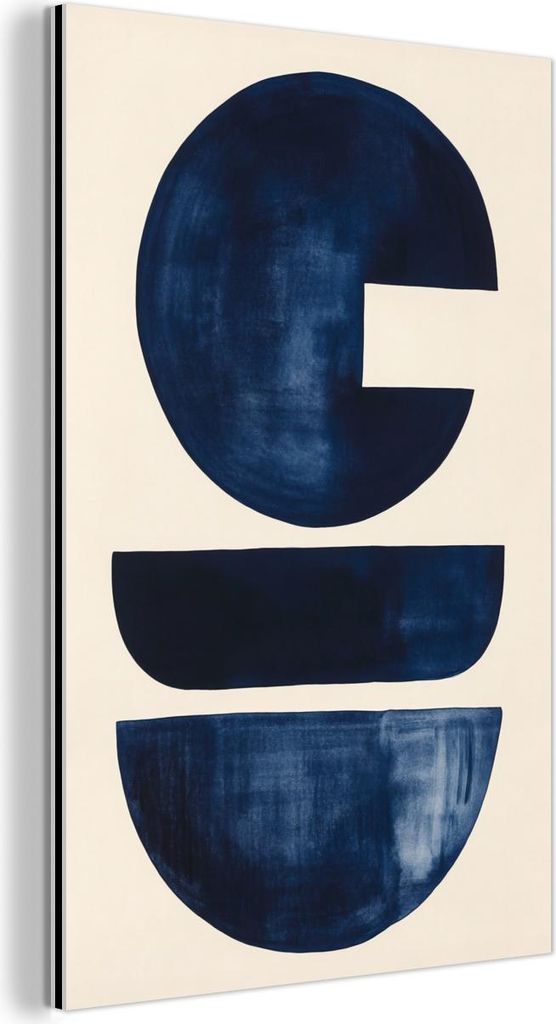 MuchoWow Wanddekoration Metall Metallbild Wandkunst 80x120 cm Formen - Blau - Abstrakt MuchoWow Aluminium Gemälde - Bilder