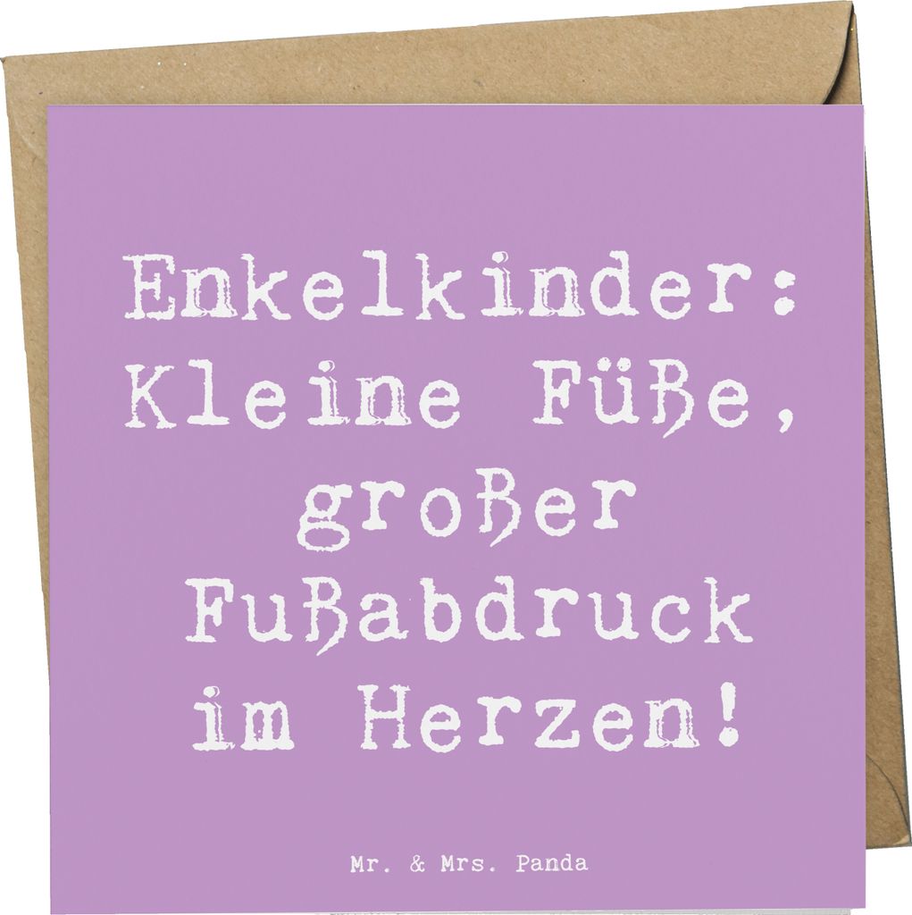 Mr. & Mrs. Panda Klappkarte Spruch Enkelkinder Fußabdruck - Lavendeltraum - Geschenk, emotionale Bindung, doppelkarte, Glückwunschkarte, Jubiläe...