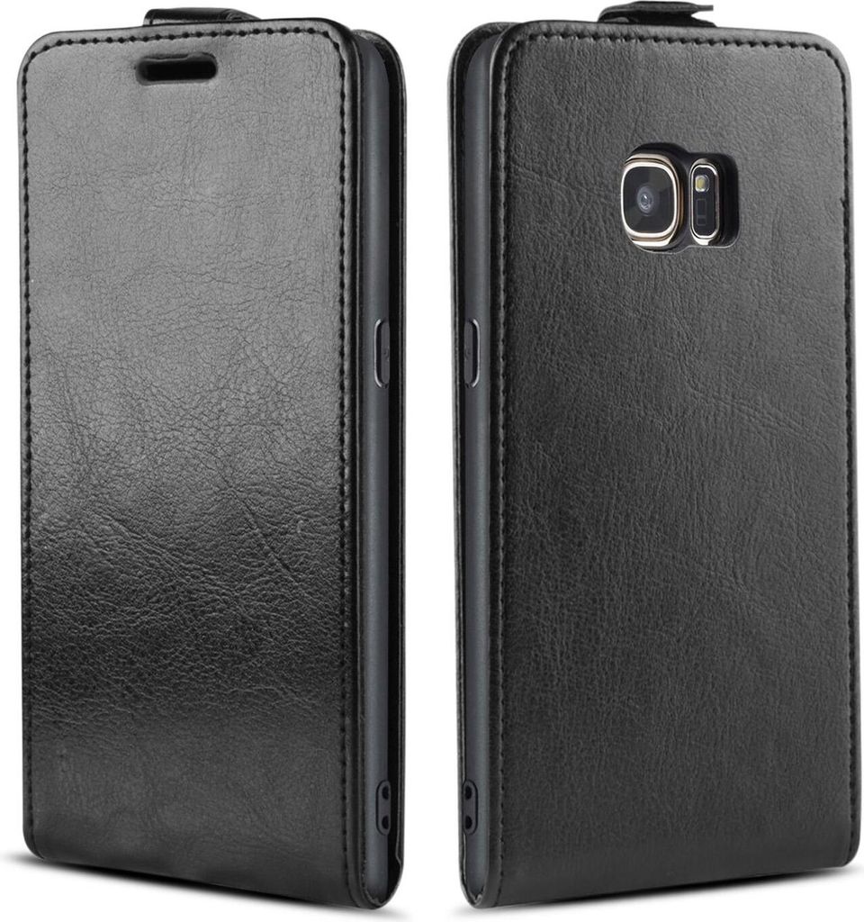 Handy Hülle für Samsung Galaxy S7 Edge Magnet Cover Case Klapphülle Schutzhülle Farbe: Schwarz