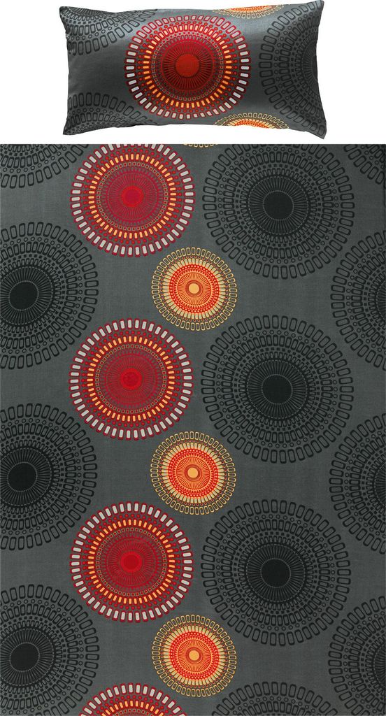 REDBEST Bettwäsche anthrazit-terra 1x 155x220 cm + 1x 40x80 cm