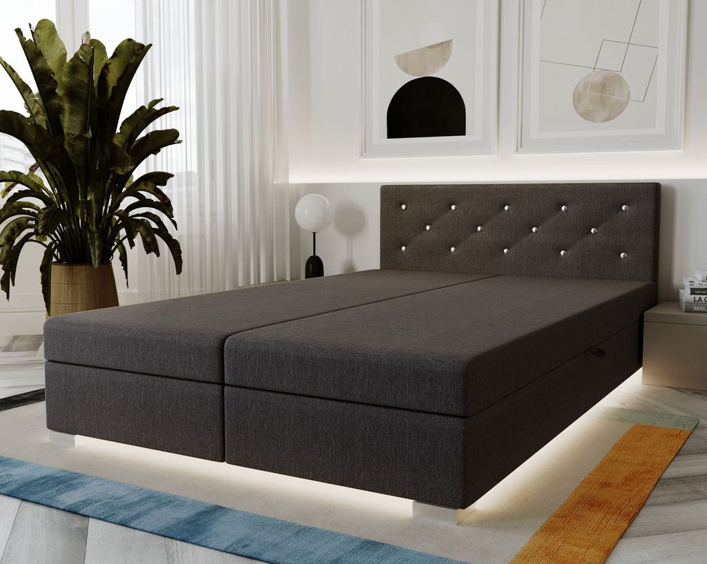 Doppelbett mit Polsterung 160x195 FREDERIKA 2 - Graphit