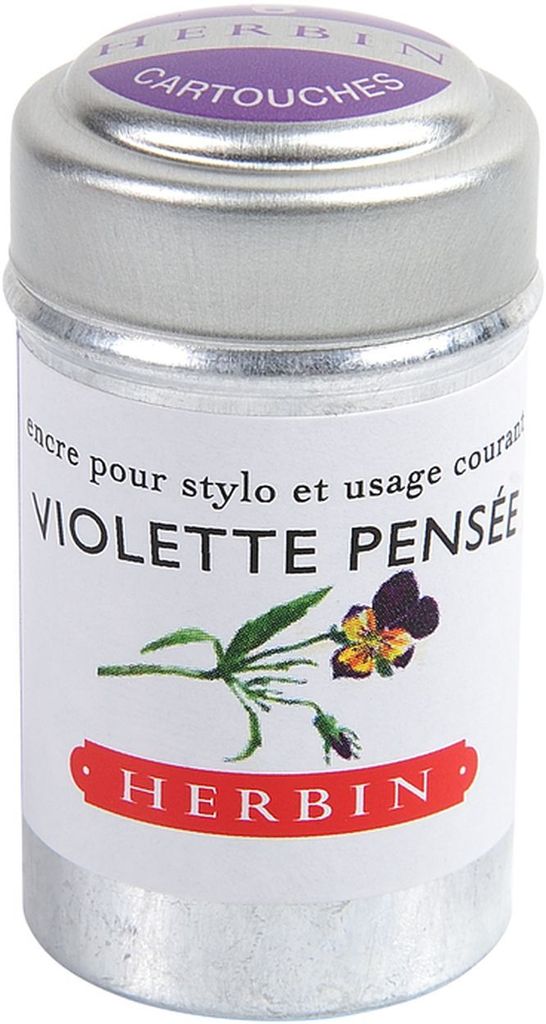 Herbin Dose mit 6 Patronen - Stiefmütterch