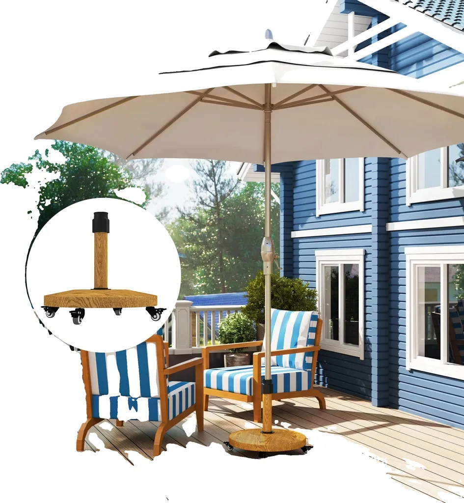 Support de parasol extérieur mobile pour mât de 3 mètres de diamètre