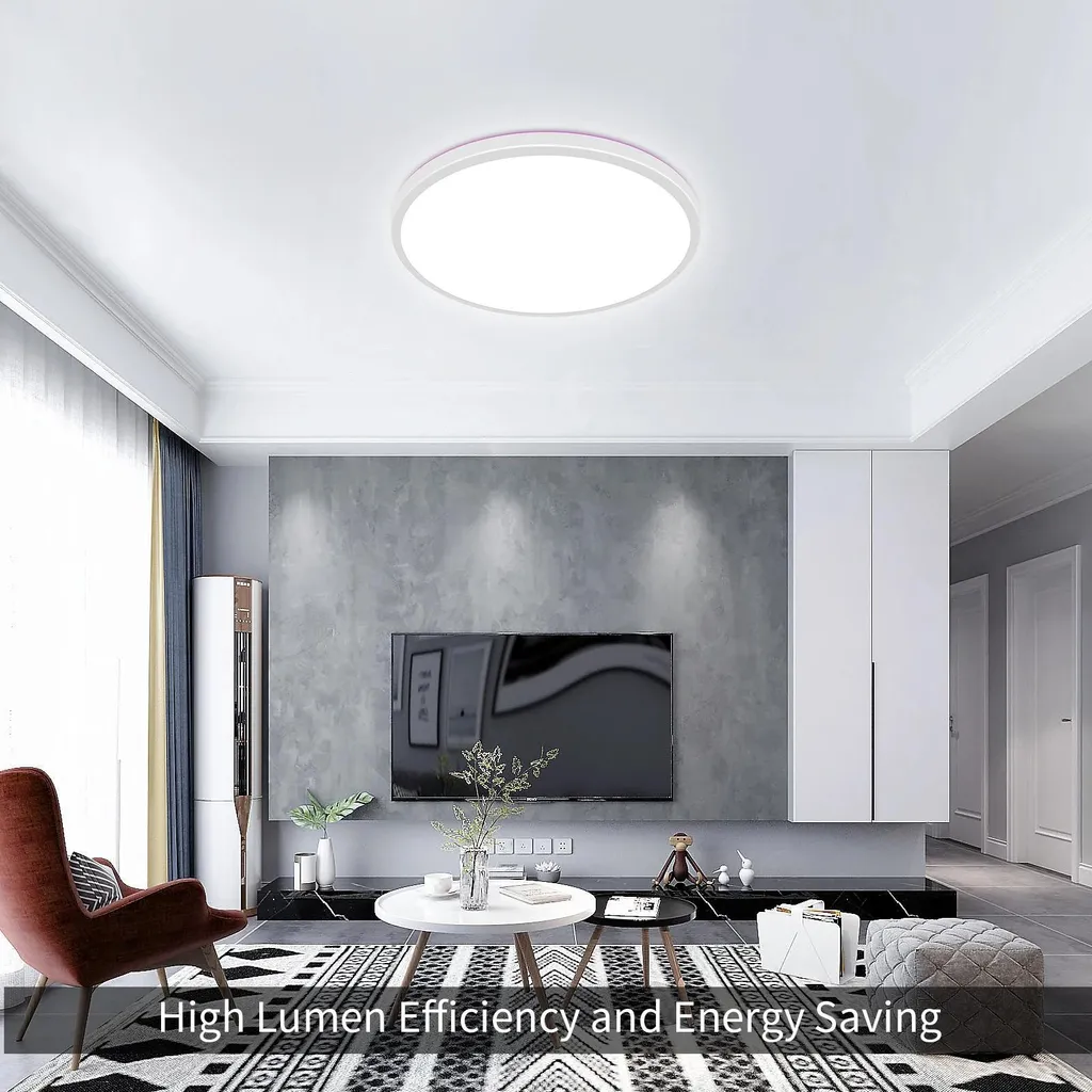 Plafonnier LED RGB 24W avec télécommande et rétroéclairage 6 couleurs - 6