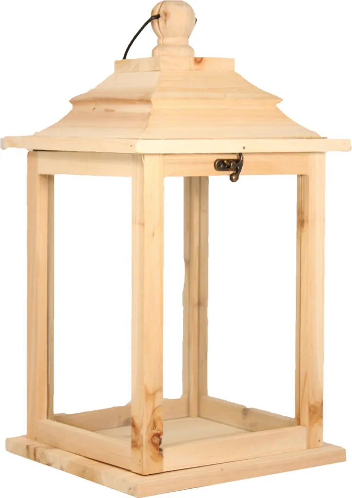 Lanterna in Legno Naturale FADEDA 51cm Presepe Dipinto a Mano Natale