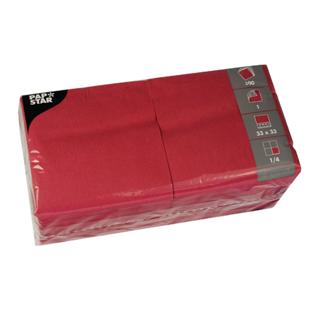 PAPSTAR 82902 PAPSTAR Servietten weinrot 1-lagig 33,0 x Image du produit 