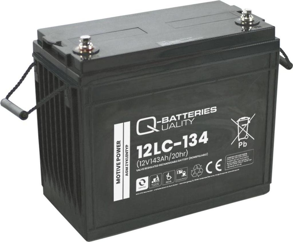 Q-Batteries 12LC-134 / 12V - 143Ah Blei Akku Zyklentyp AGM - Deep Cycle VRLA