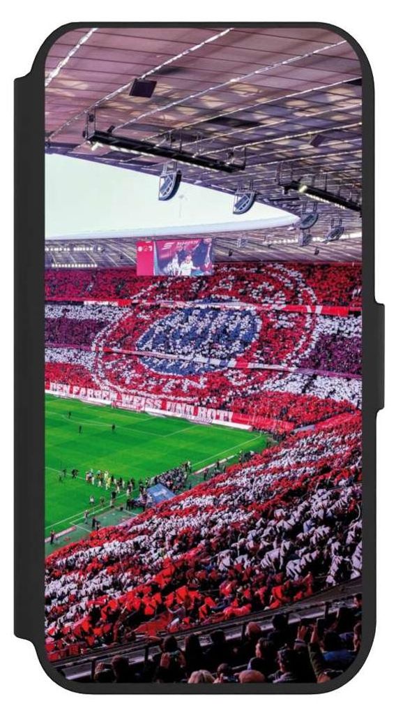 NIVOCASE Klapphülle für Apple iPhone 8 Handyhülle aus Kunst Leder NIVOflip schwarz FC Bayern München FCB Stadion