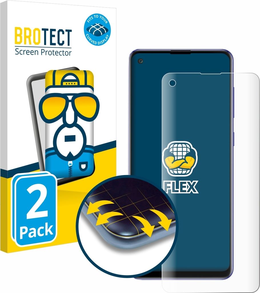 2x BROTECT Fullscreen Schutzfolie für Samsung Galaxy A21s Displayschutz Folie Fullcover Klar Transparent