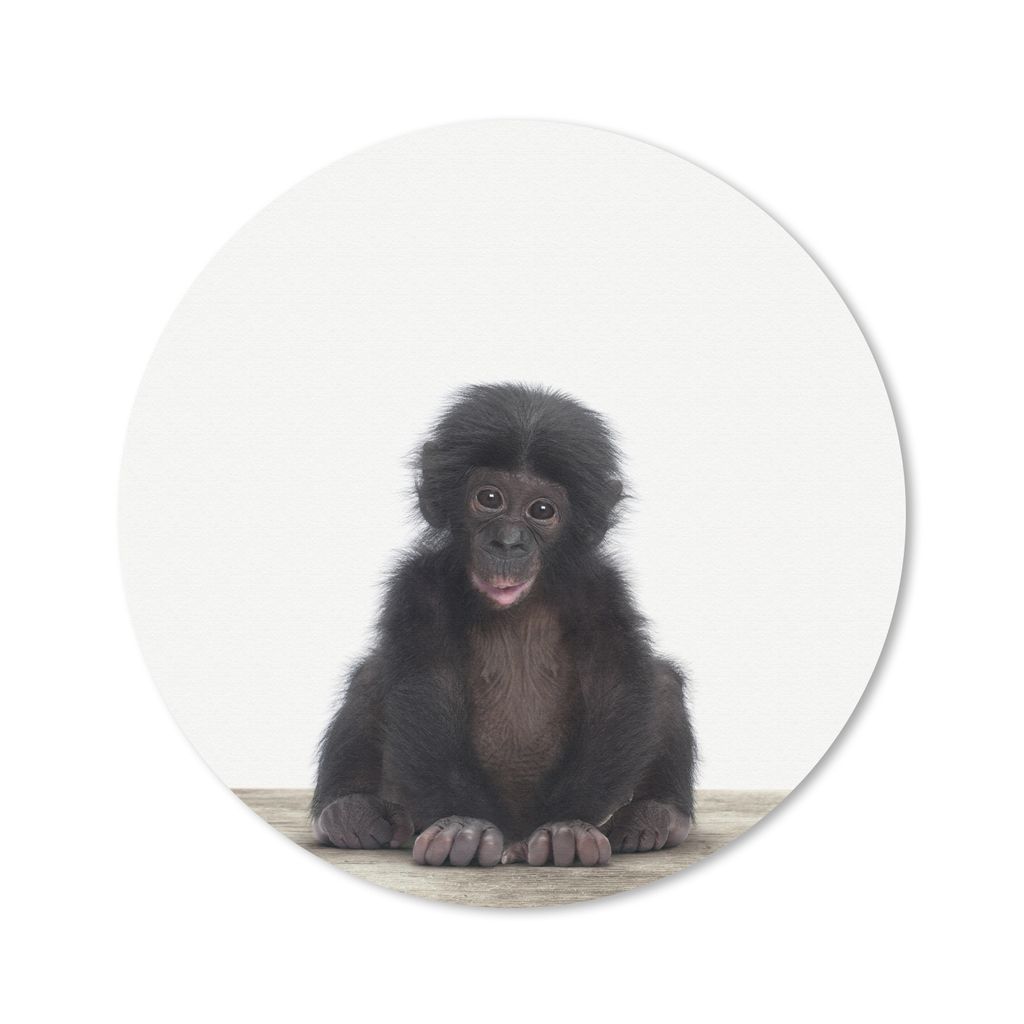 MuchoWow Mauspad Mousepad Kind - Affe - Schimpanse - Babytiere - Jungen - Mädchen 50x50 cm - Mousepads - Maus Mat - Pad - Mausunterlage - Vinyl