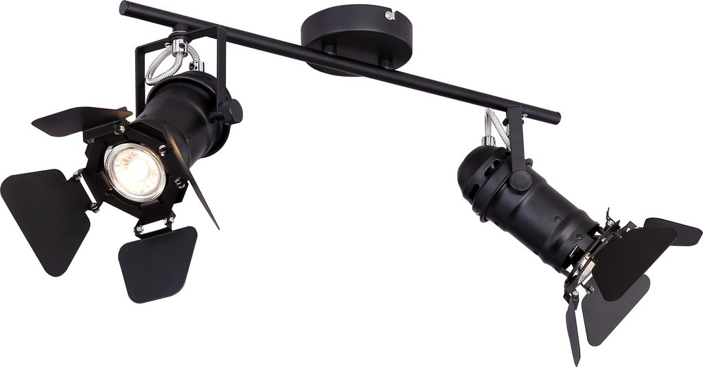 Globo Lighting Strahler Metall schwarz, 2x GU10 Produktbild 