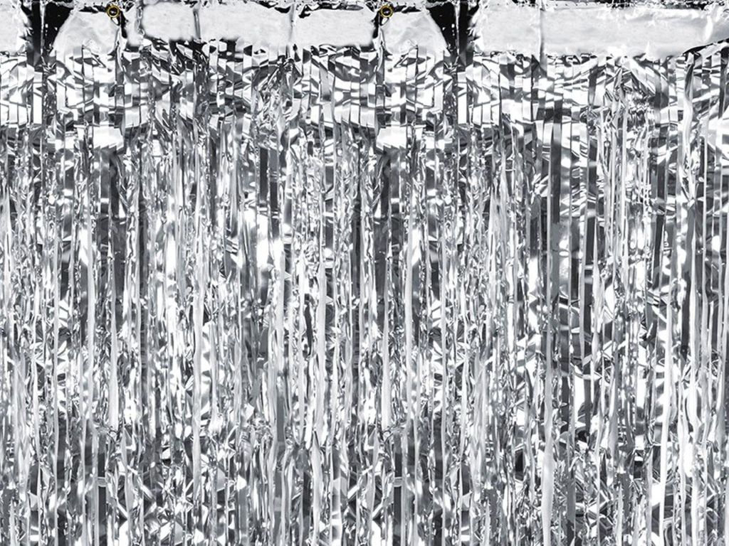 Deurgordijn, glitters, 90x250 cm | Zilver Productafbeelding 