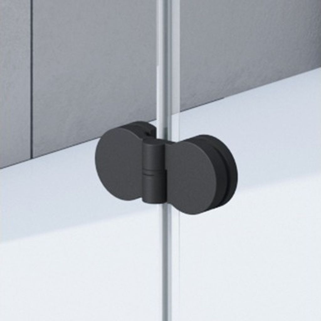 Drehfalttür für Nische Breuer Elana Komfort 80 cm Anschlag rechts Dekor Mastercarre Profilfarbe schwarz