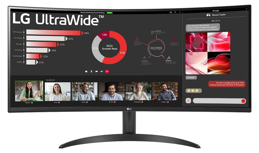 LG UltraWide 34WR50QK-B Curved-Monitor 86.4cm (34") UWQHD, VA, 5ms, HDMI, Displayport