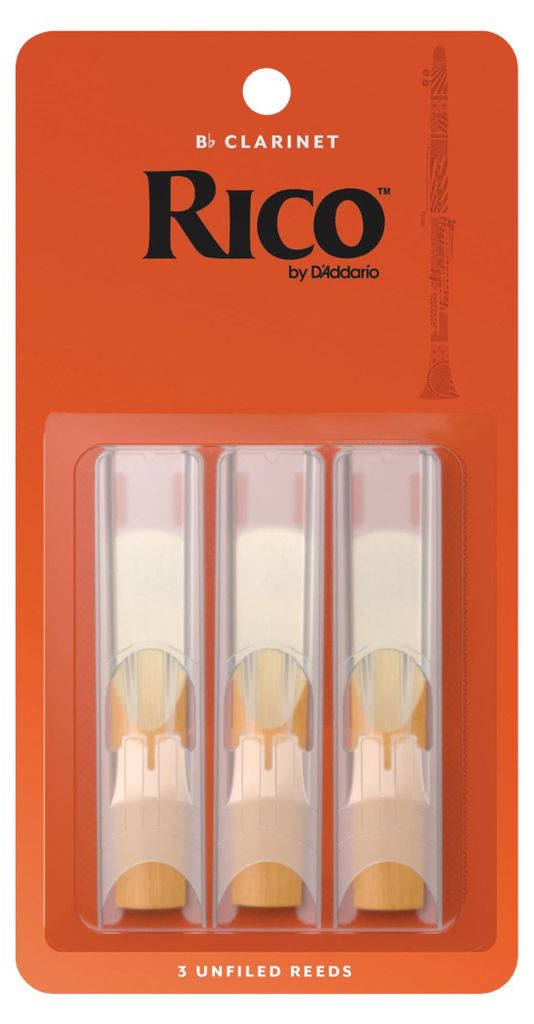 Rico by D'Addario Bb-Klarinettenblätter, Stärke 1,5, 3-Pack