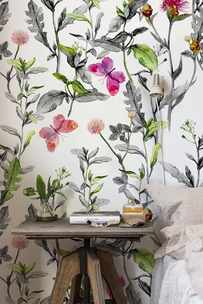 Coloray Fototapete 250x104 cm Vlies-Fototapete - Wiese Blumen Vintage Feld floral