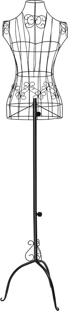 Damen Schaufensterpuppe - Oberkörpermodell - Halbfigur - Höhenverstellbar 140–160 cm - Stabile Standbasis - Eisen/Metall - Für Kleidung, Schne...