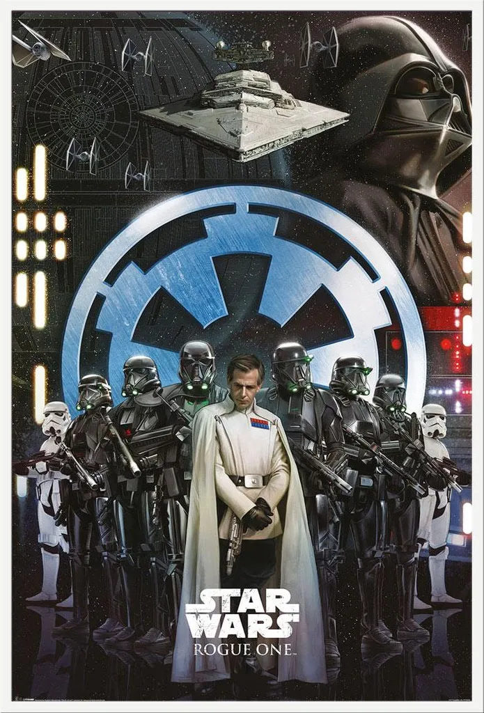 Poster encadré Star Wars Rogue One Empire et cadre Shinsuke blanc 61x91