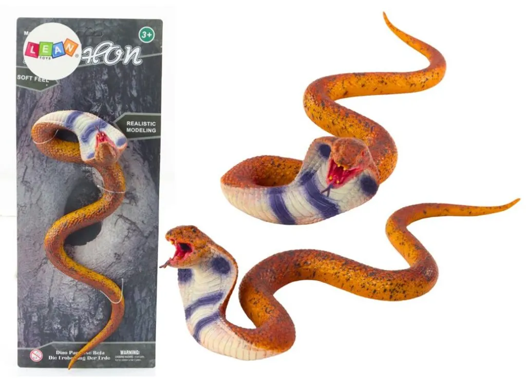 Figurine réaliste de cobra en caoutchouc thermoplastique marron 45cm