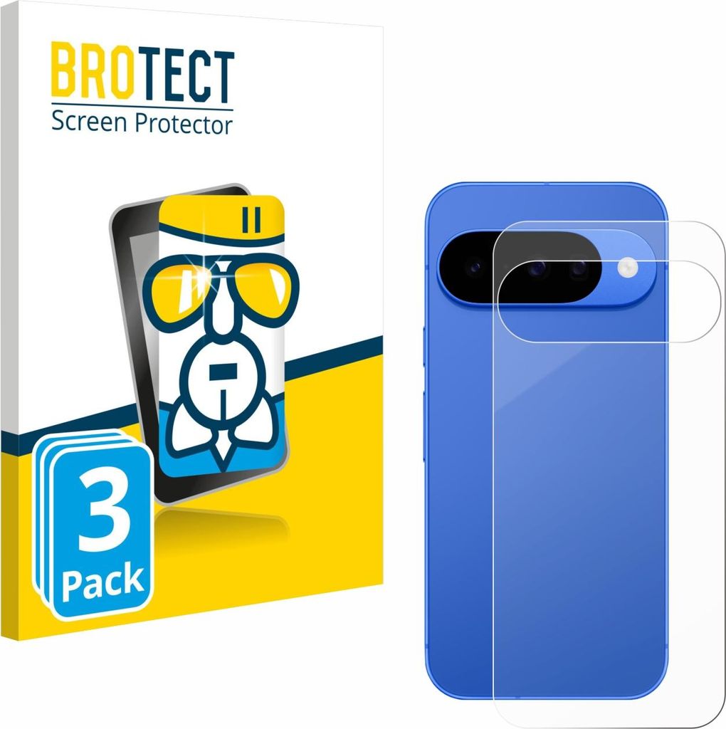 3x BROTECT Schutzglas für Google Pixel 10 (Rückseite) Schutzfolie Panzer Folie Glas Display Schutz klar