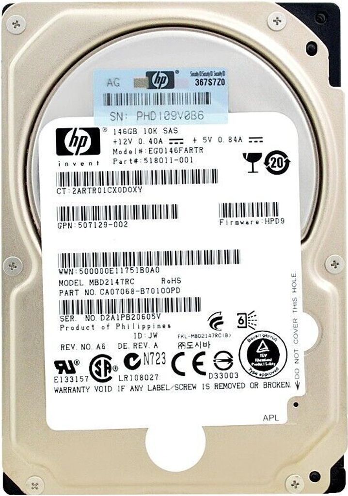 Hewlett Packard Enterprise HPE Dual Port - Festplatte - 146GB - Hot-Swap - 2.5" SFF (6,4 cm SFF) - SAS 6Gb/s - 10000 U/