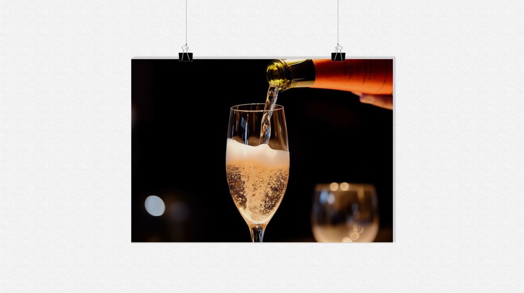 Champagner Poster - Elegantes Poster - 91x61cm - Perfekt zum Einrahmen