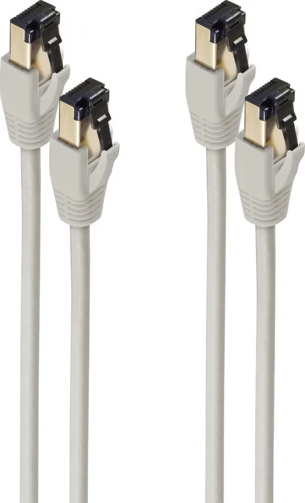 Cordon Ethernet 10m Cat8.1 Blindé F/FTP Gris pour Réseau Rapide