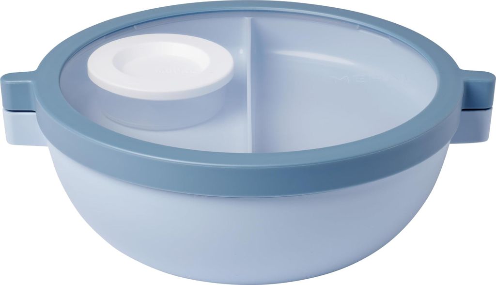Vita Bento Bowl – Lunchbox mit Fächern – Zusätzlicher Deckel und Behälter für Dressing – Bento-Box – Salatbox für unterwegs – 1500 m...