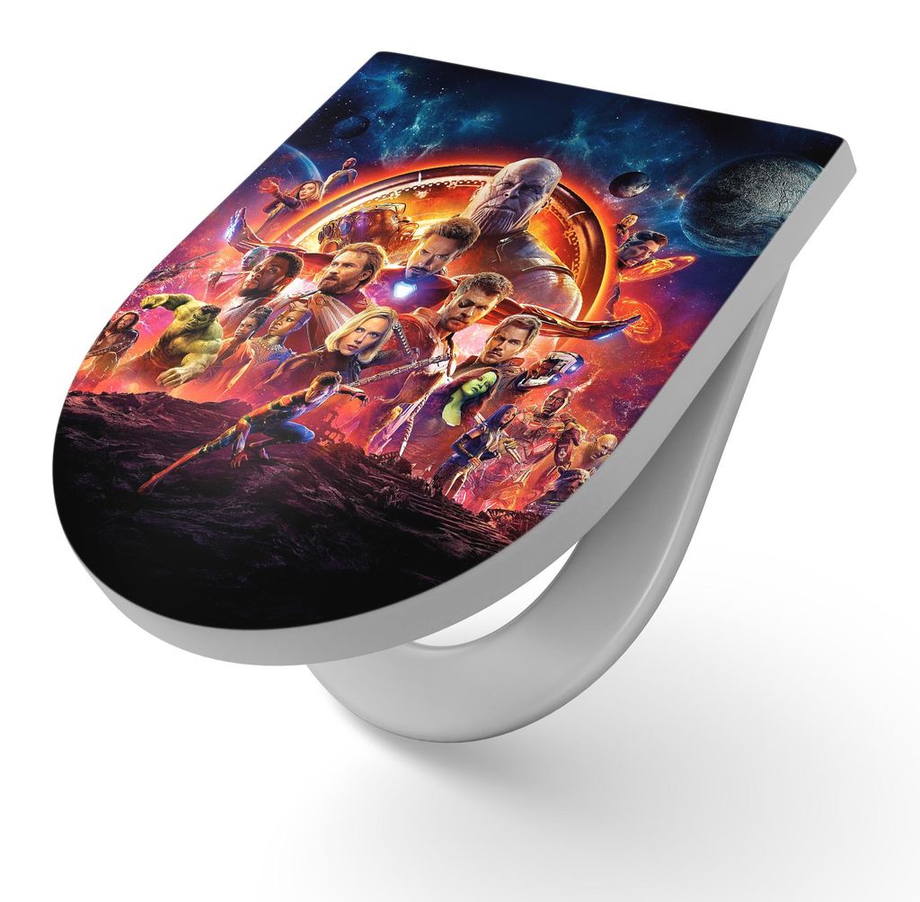 DEQORI WC-Sitz Duroplast 36,4x45,4 cm 'Avengers Infinity War' Toilettensitz WC-Brille
