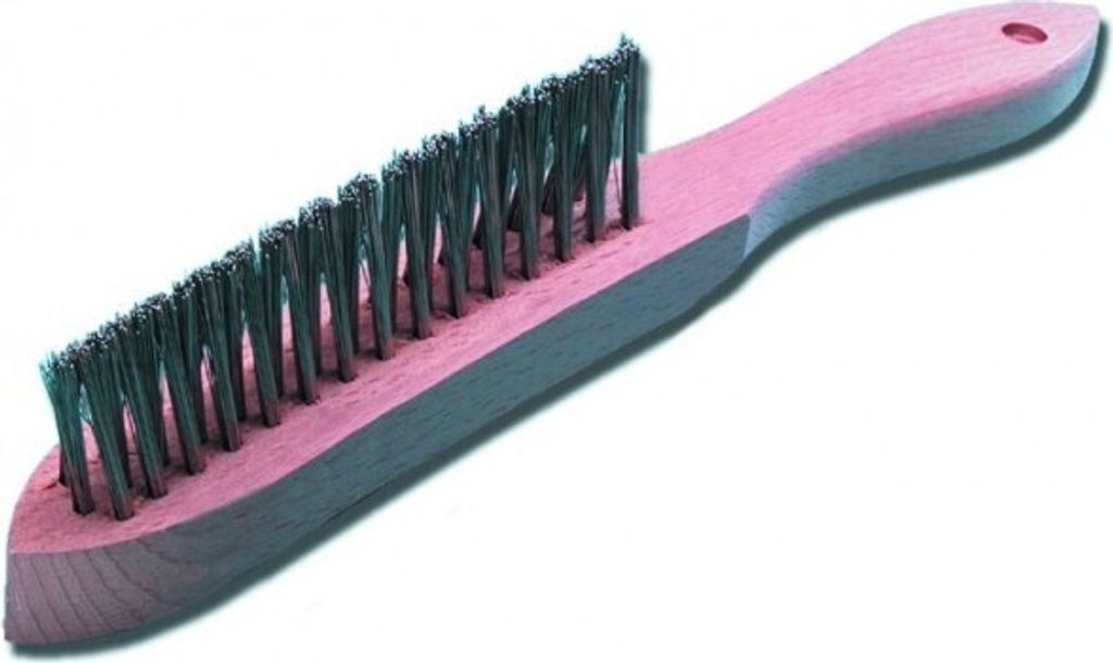 CFH Stahlbürste Kehlnahtbürste 3 reihig mit Holzgriff Schweißzubehör Schweißen