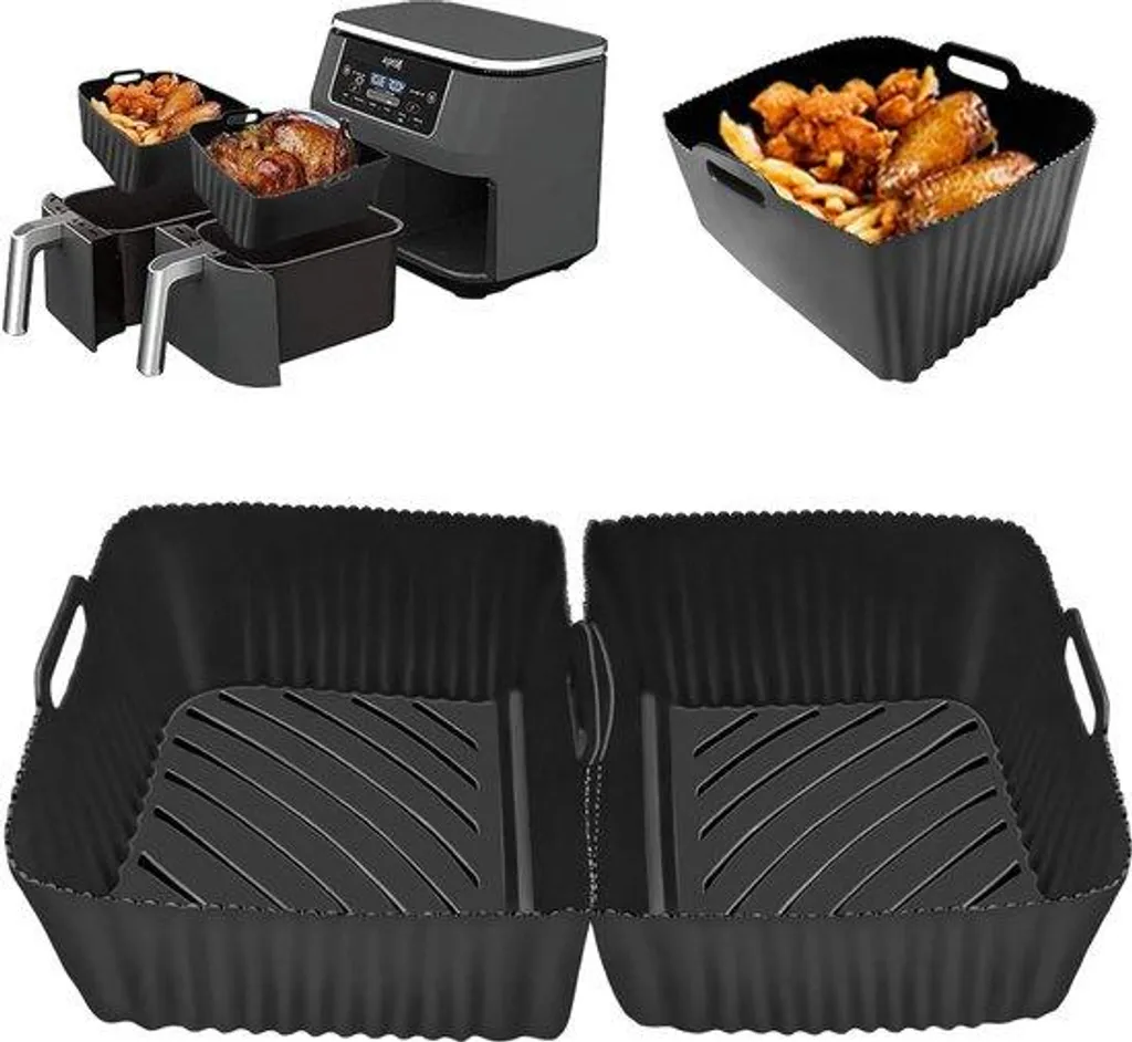 Doublure en silicone pour friture à l'air chaud - Accessoire Air Fryer 2x5.2L