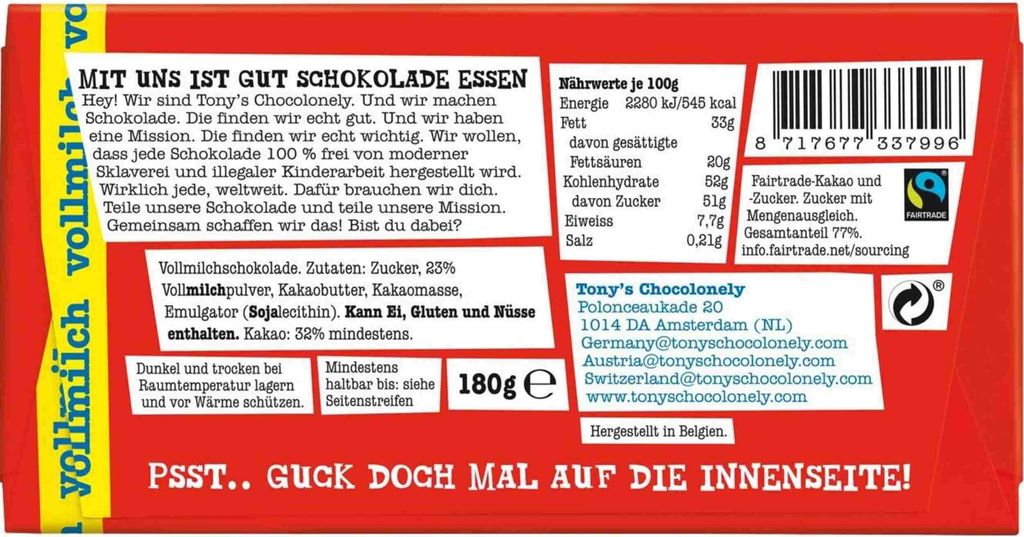 Tonys Vollmilchschokolade 32% 180 g Produktbild 