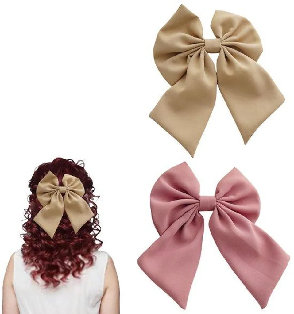 Grandes barrettes en satin idéales pour coiffure de bureau et soirée
