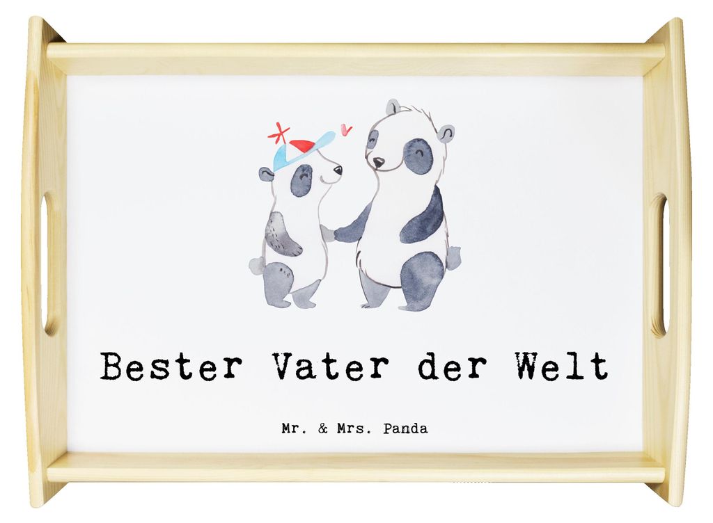 Mr. & Mrs. Panda Tablett Panda Bester Vater der Welt - Weiß - Geschenk, Paps, Mann, Geschenkidee, sofatablett, Papi, Dankeschön, Familie, Eltern,...