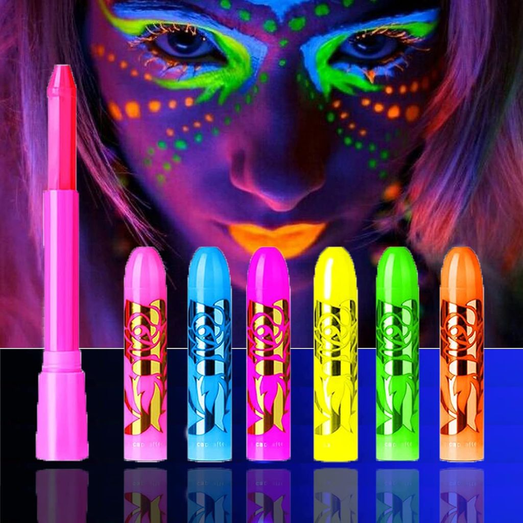UV Neon Glow Fluoreszierender Gesichtsstift für Halloween Club Makeup Christmas Glow Party