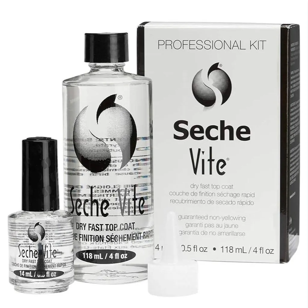 Seche Vite Dry Fast Top Coat Kit de Finition Vernis 115ml et 14ml