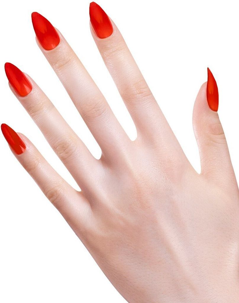 Set mit 12 selbstklebenden roten Stiletto-Nägeln