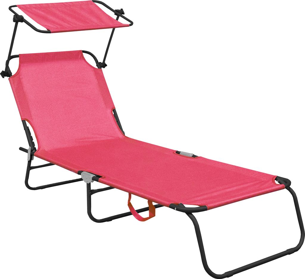 Aga Klappbarer Garten-Liegestuhl mit Baldachin MR4254 Rosa Produktbild 