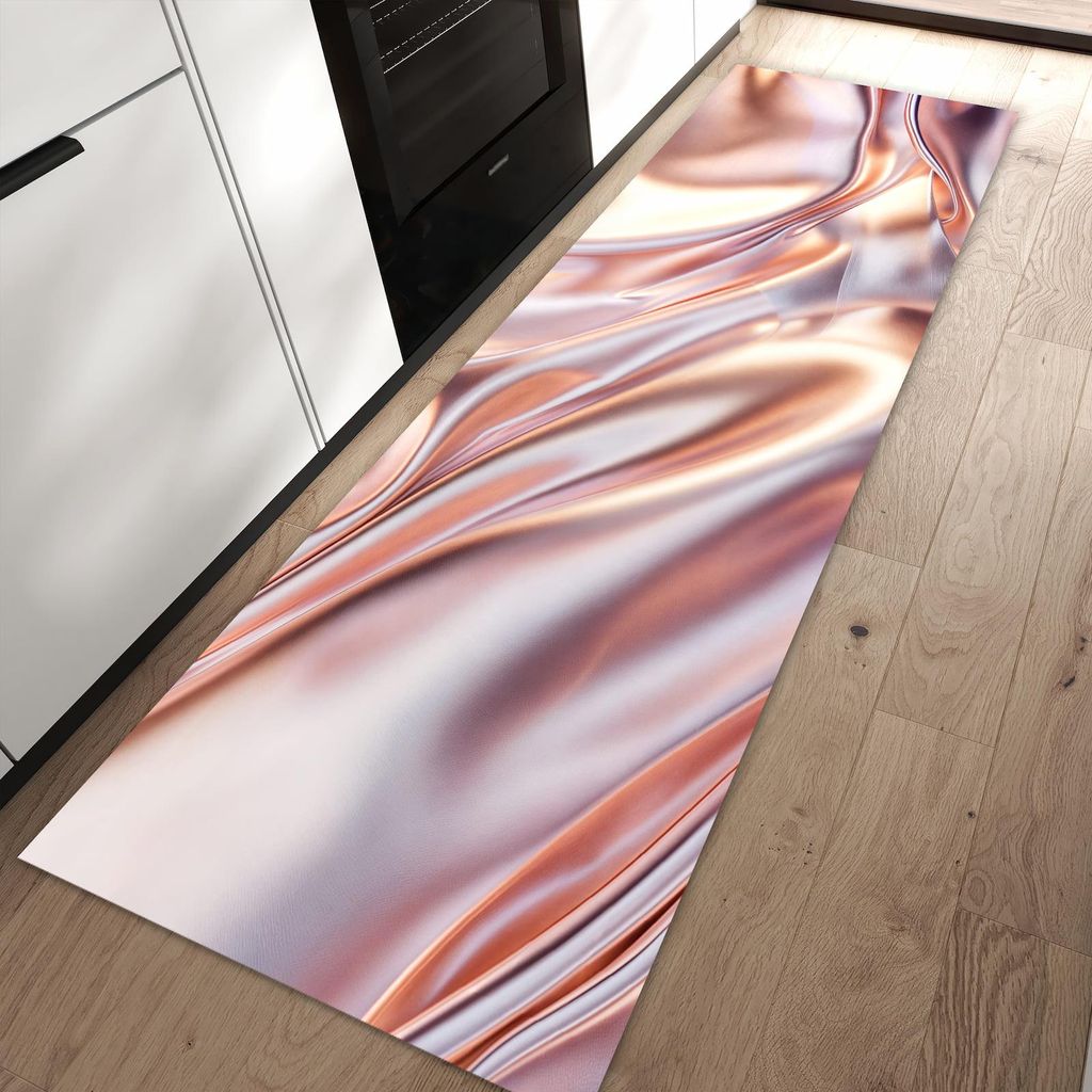 Küchenteppich 60x90cm rutschfest & abwischbar PVC Läufer - Glänzender Stoff