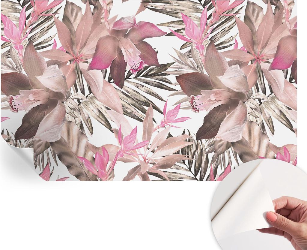 Selbstklebende Wandtapete - Dekorative Tapete für Wohnzimmer - Klebefolie für Wandbilder - Tapetenfolie für Wanddekoration - 416x254 - Exotische...