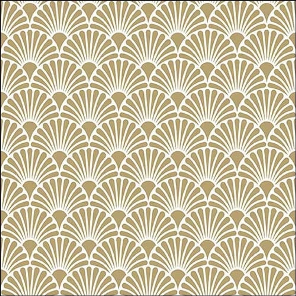 Servietten 33x33 cm - Art deco gold/white