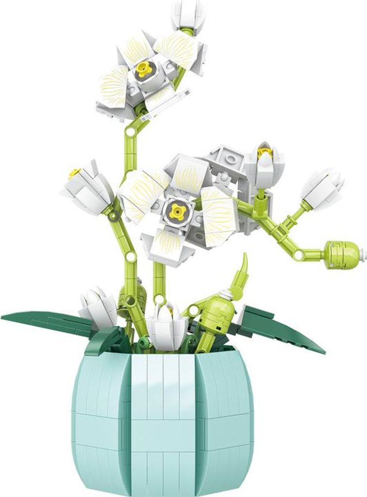 Orchideen-Bonsai Bauset, Botanische Blumen Bausteine, Deko für Zuhause, Kreatives Geschenk