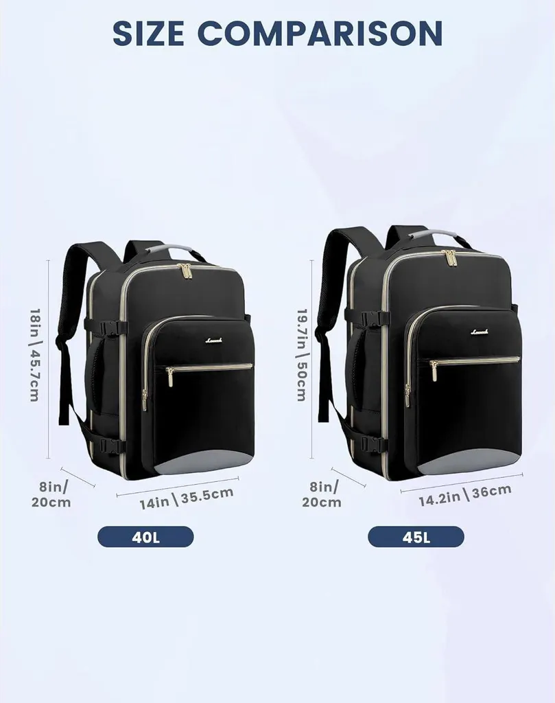 Bagage à main Avion 40L avec compartiment PC 17 pouces Grande Capacité - 6