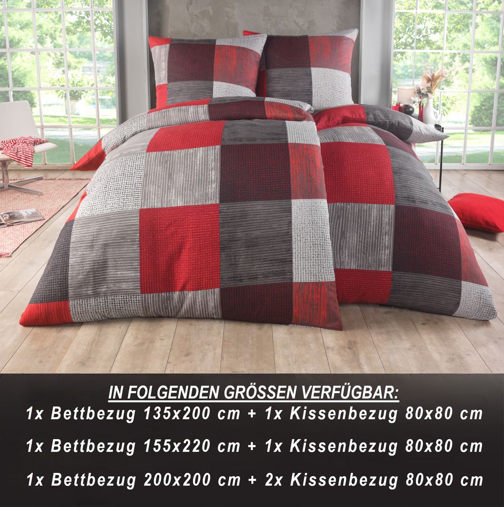 Känguru Bettwäsche-Set 155x220 - Microfaser Mit Reißverschluss & 2 Kissenbezügen