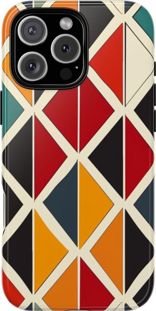 Buntes geometrisches Rautenmuster – Hülle Kompatibel mit iPhone 16 Pro Max