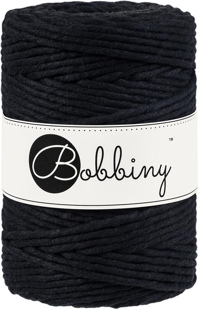 Bobbiny Macrame Cord 5 mm 100 m Black Schnur