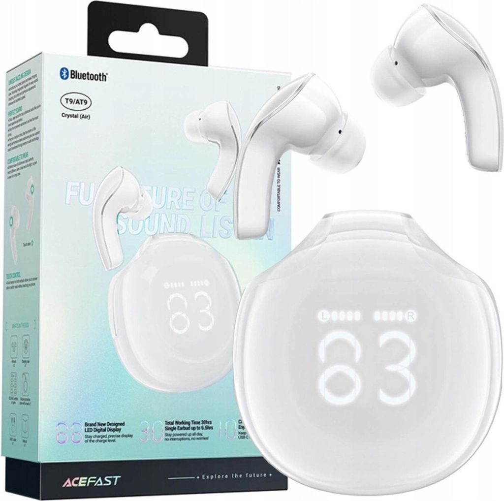Acefast T9 Cuffie senza fili Bluetooth 5.3 In-ear - Bianco Immagine del prodotto 