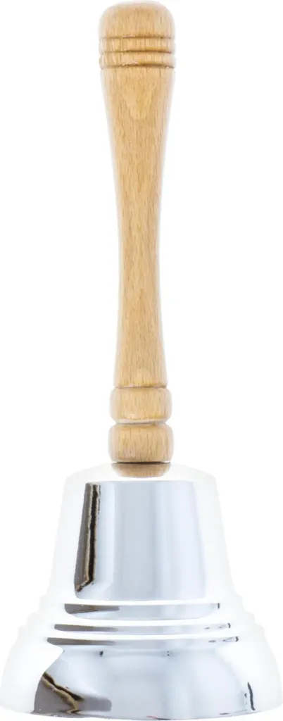 Cloche pour enfant de chœur argentée 16,5 cm - Idéal procession garçon