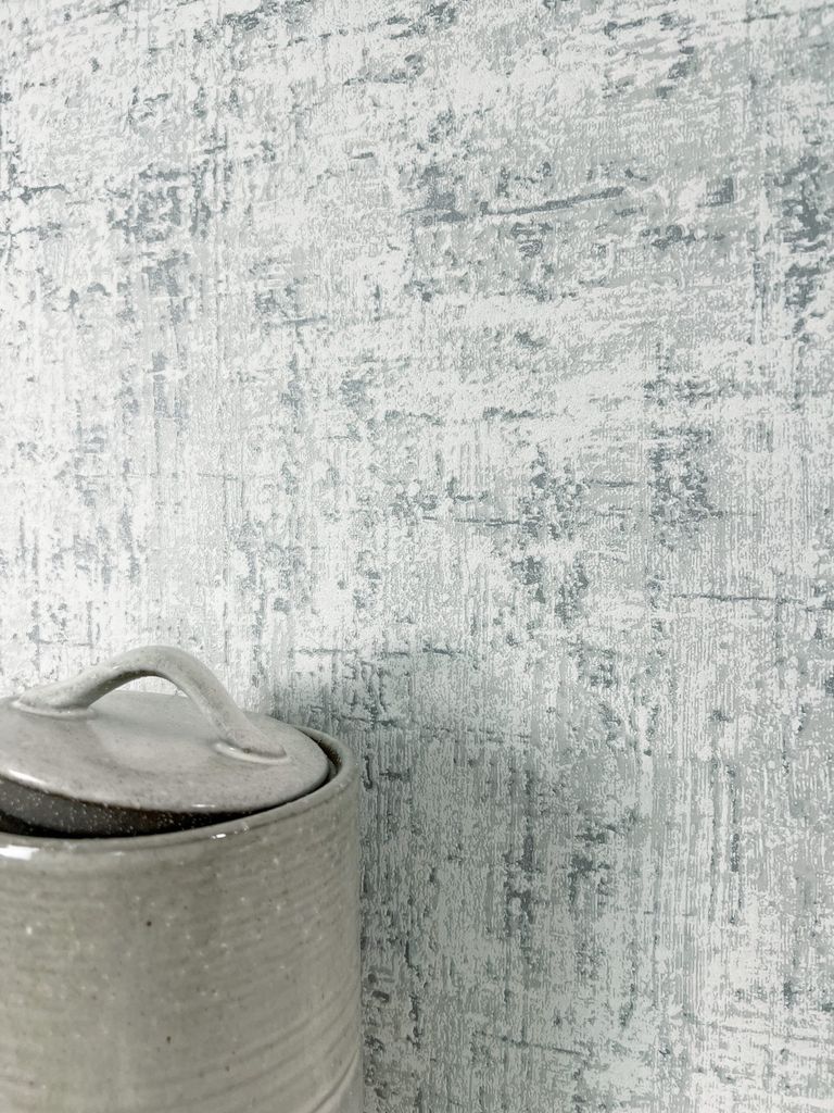 NEWROOM Tapete Grau Vliestapete Unifarbe - Mustertapete Modern Silber Feine Muster Struktur Einfarbig Uni Inustrialtapete