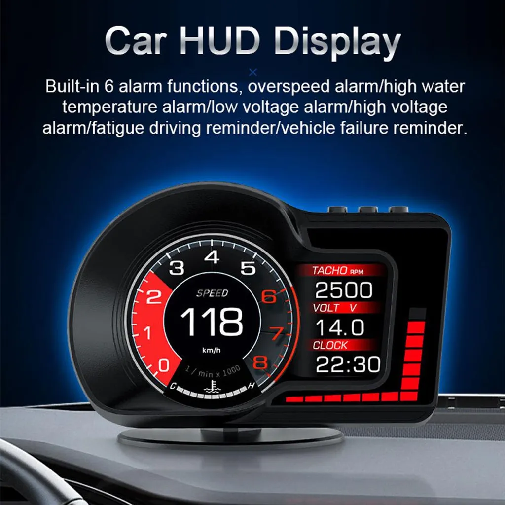 Affichage tête haute HUD voiture avec test accélération et freinage pro
